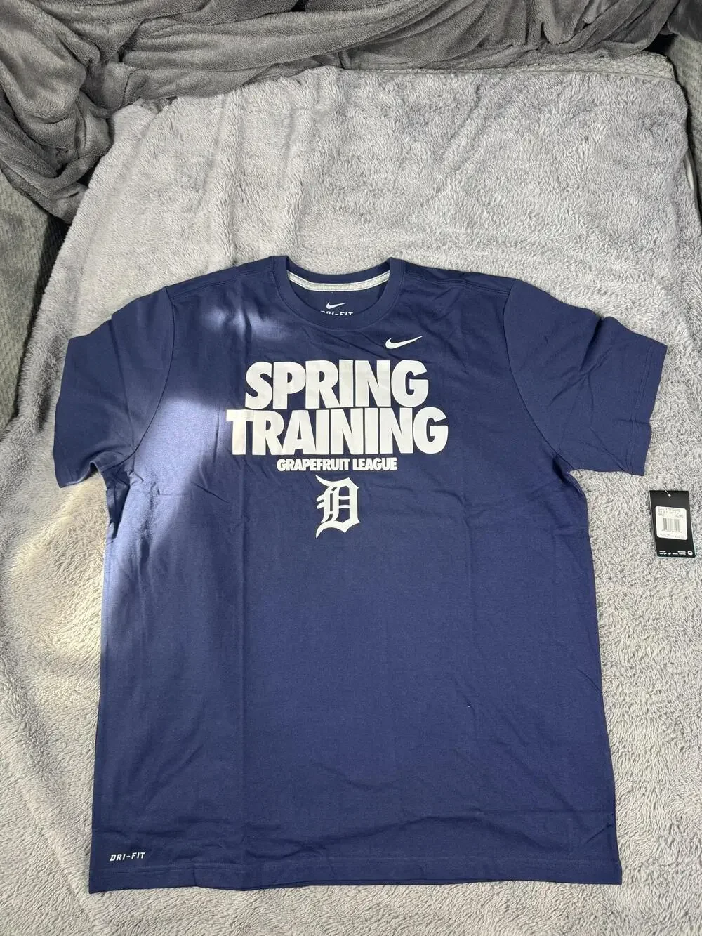 Detroit Tigers Shirt Mens 2XL Blue MLB Baseball Nike Dri Fit Spring Training Tee
